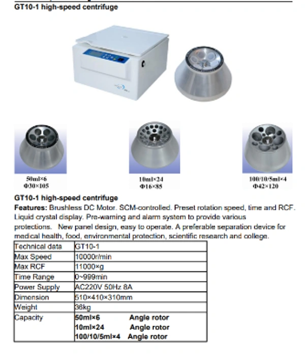 Beili High Speed Centrifugal Machine Model GT10-1